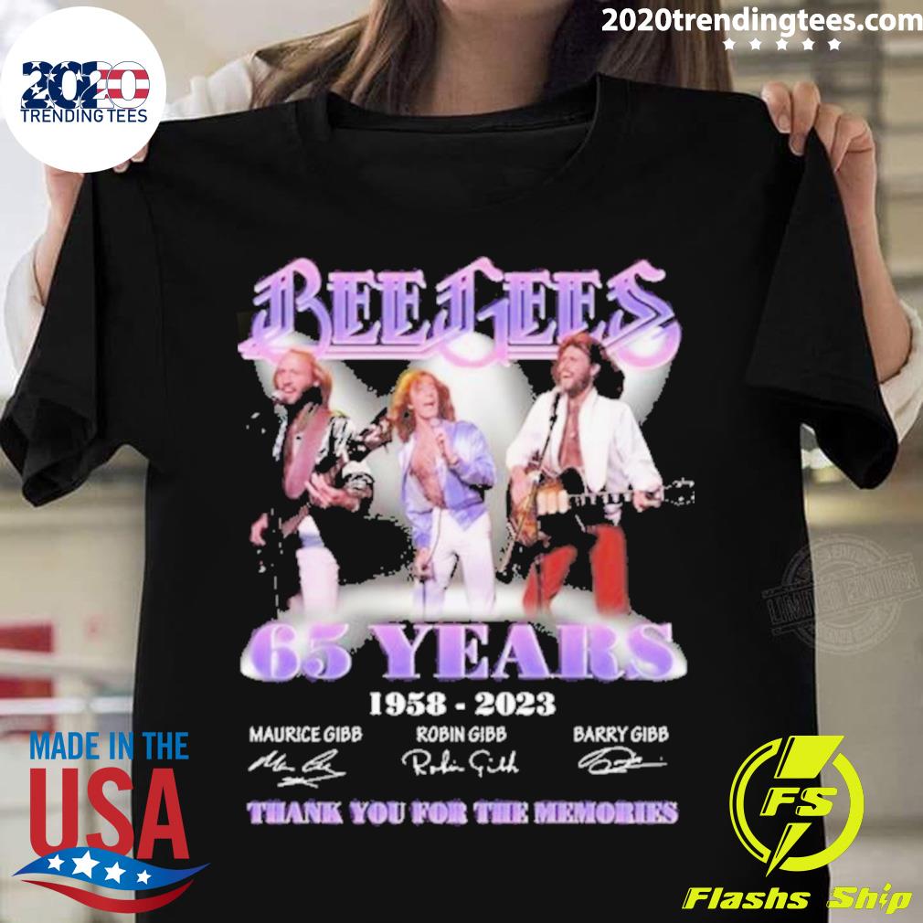 Official bee Gees 65 Years 1958 – 2023 Thank You For The Memories Signatures T-shirt