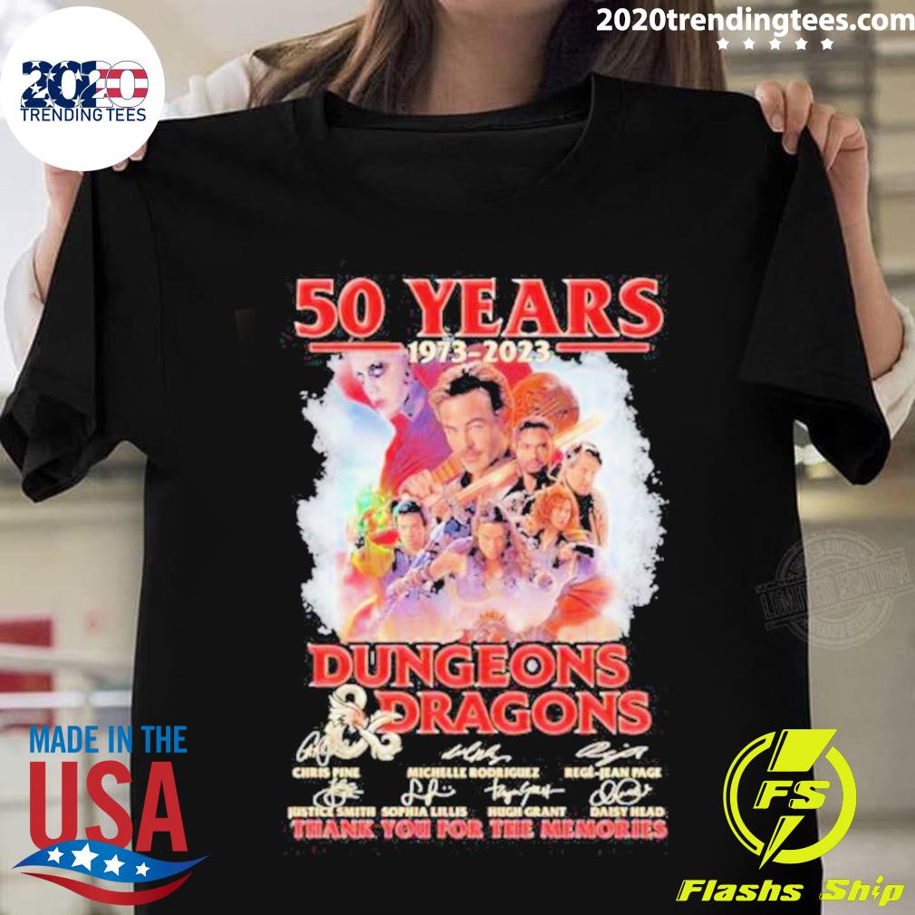 Nice 50 Years 1973 2923 Dungeons Dragons Thank You For The Memories T-shirt