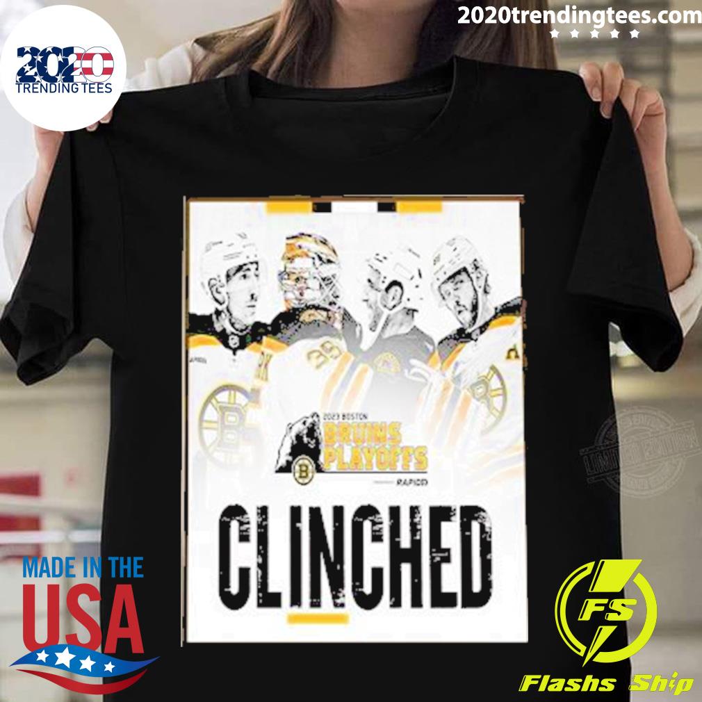 Nice boston Bruins Clinched Stanley Cup Playoffs 2023 Home Decor Poster T-shirt