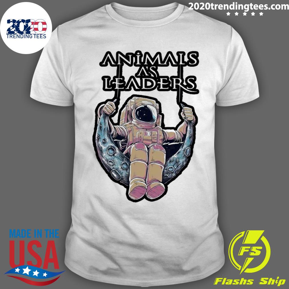 Official astronaut Sitting On A Swing On The Crescent Moon Animals As Leaders Homage T-shirt