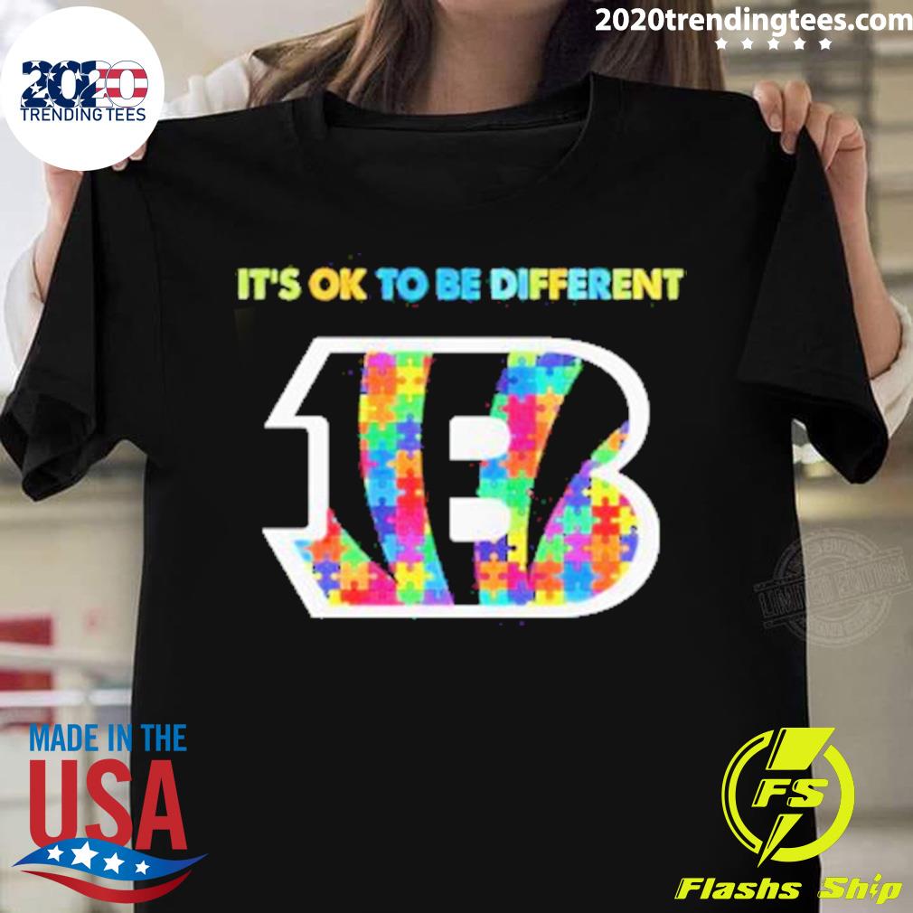 Official cincinnati Bengals Autism It’s Ok To Be Different 2023 T-shirt