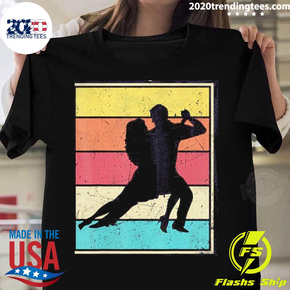 Official dancing Couple Retro Vintage With Stripes T-shirt