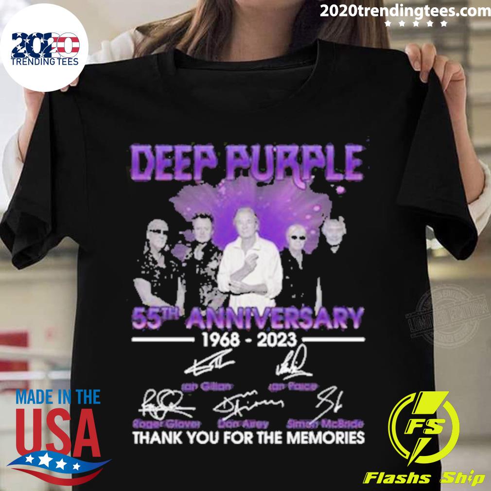 Official deep Purple 55th Anniversary 1968-2023 Thank You For The Memories Signatures T-shirt