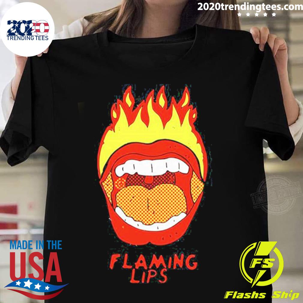 Official fire Mouth The Flaming Lips T-shirt