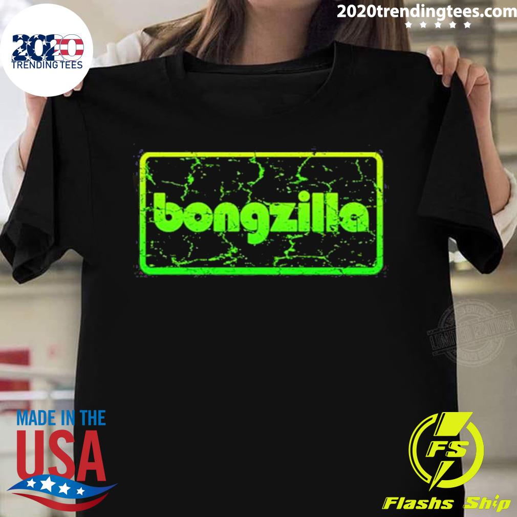 Official green Black Logo Bongzilla Band T-shirt