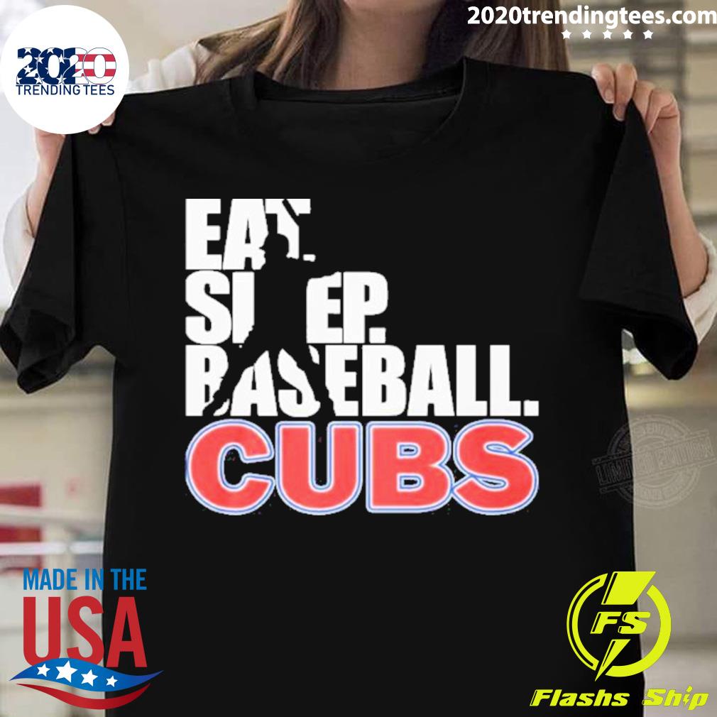 Official mlb Chicago Cubs Eat Sleep Baseball T-shirt