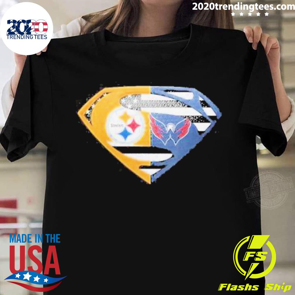 Official pittsburgh Steelers Washington Capitals Superman T-shirt