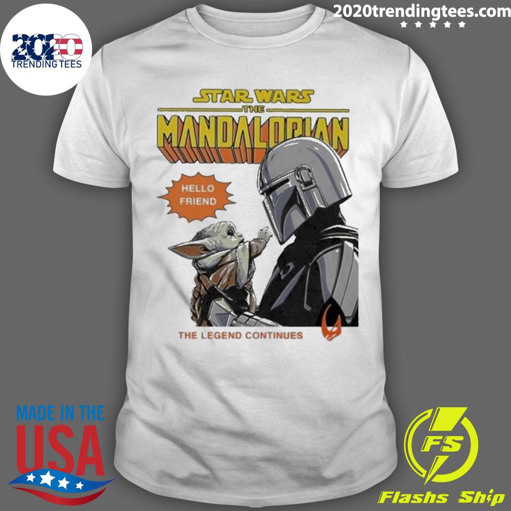 Official star Wars The Mandalorian Hello Friend 2023 T-shirt