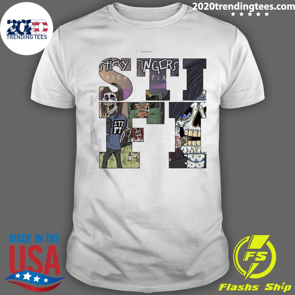 Official sticky Fingers Text Art T-shirt