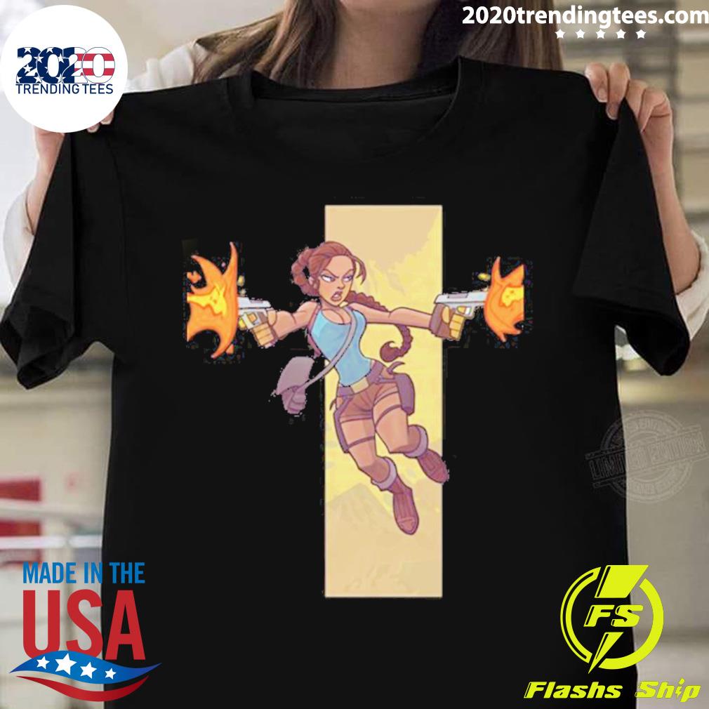 Official strong Girl Tomb Raider Lara T-shirt