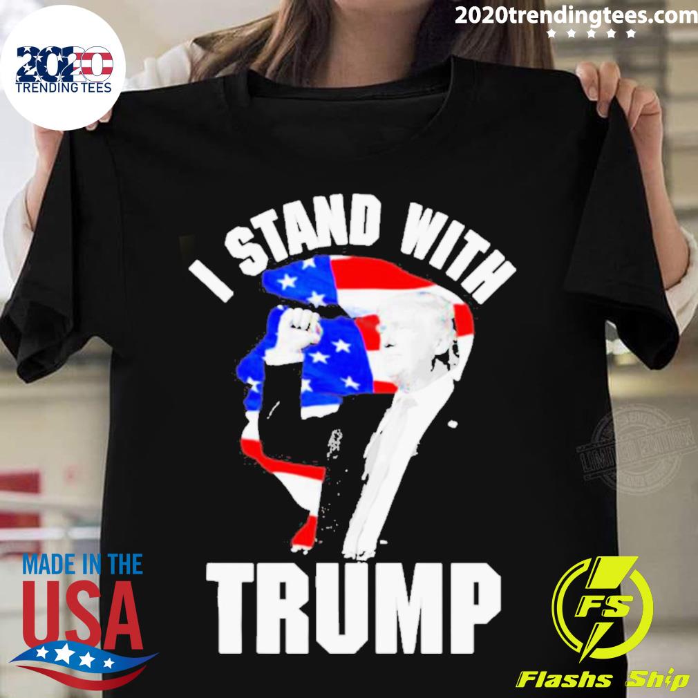 Official usa Flag I Stand With Trump T-shirt