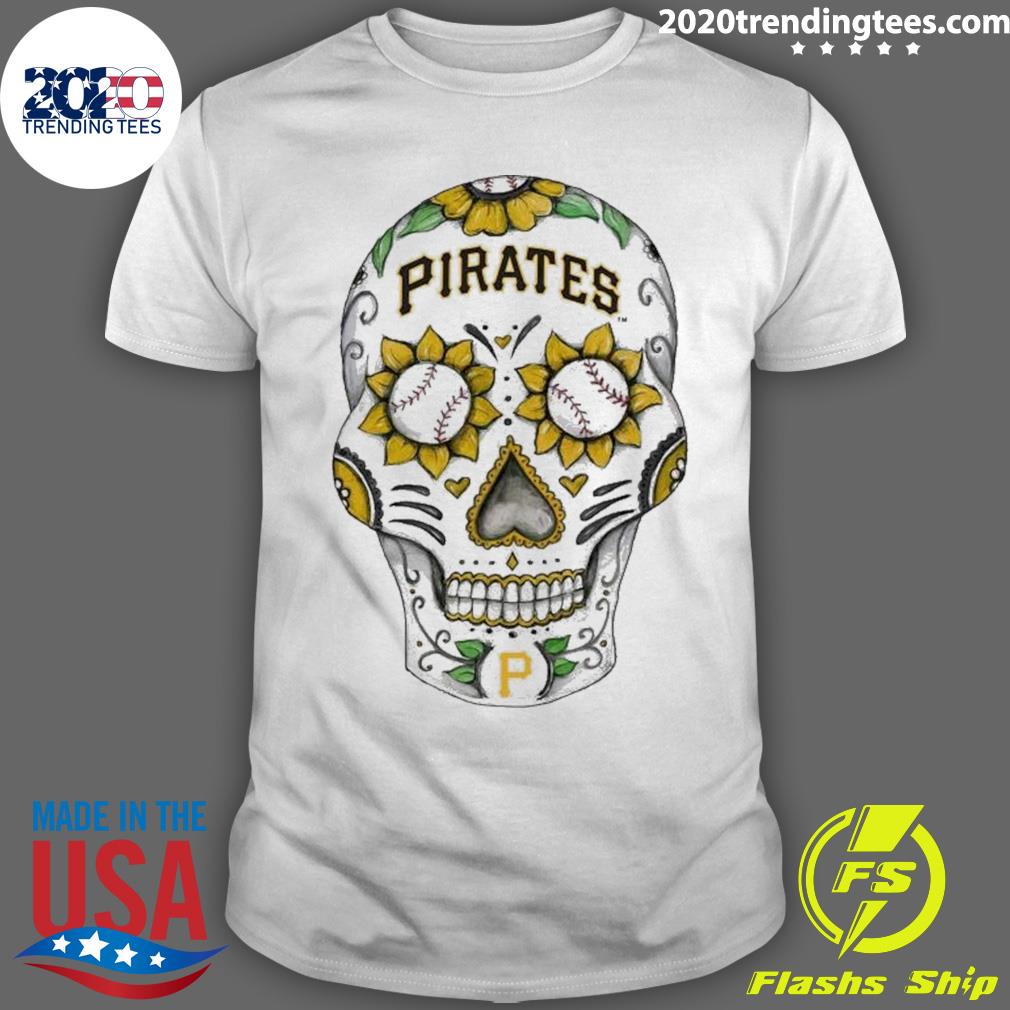 Official 2023 Sugar Skull Pittsburgh Pirates Tiny Turnip White T-shirt