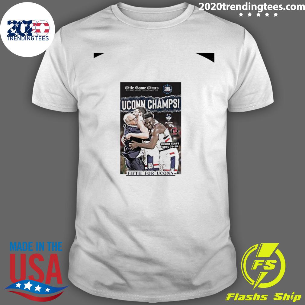 Official 2023 Uconn Huskies Ncaa College Basketball Champions Framed T-shirt