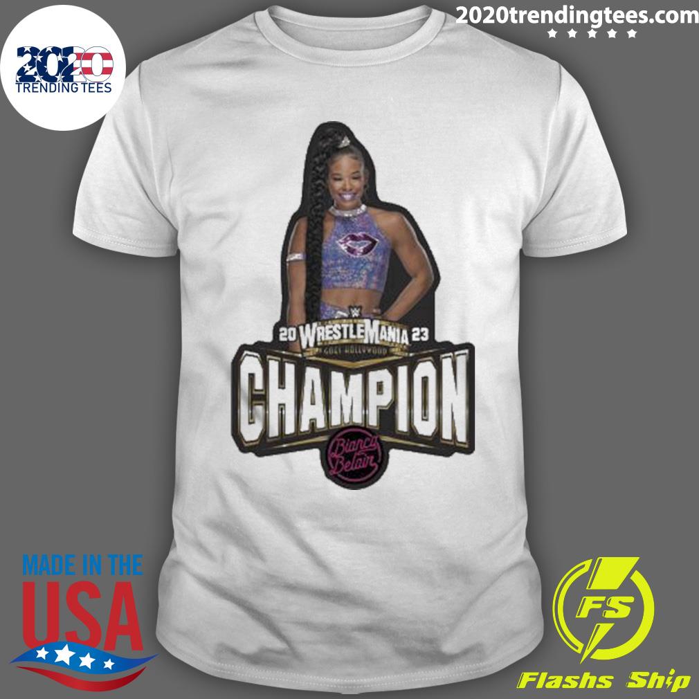 Official 2023 Wrestlemania Goes Hollywood Champions Bianca Belair T-shirt