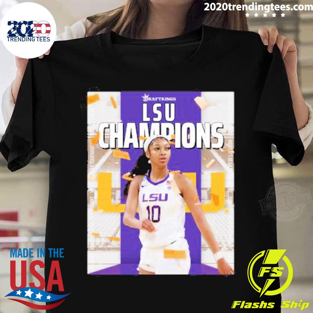 Official angel Reese Draftkings Lsu Champions T-shirt