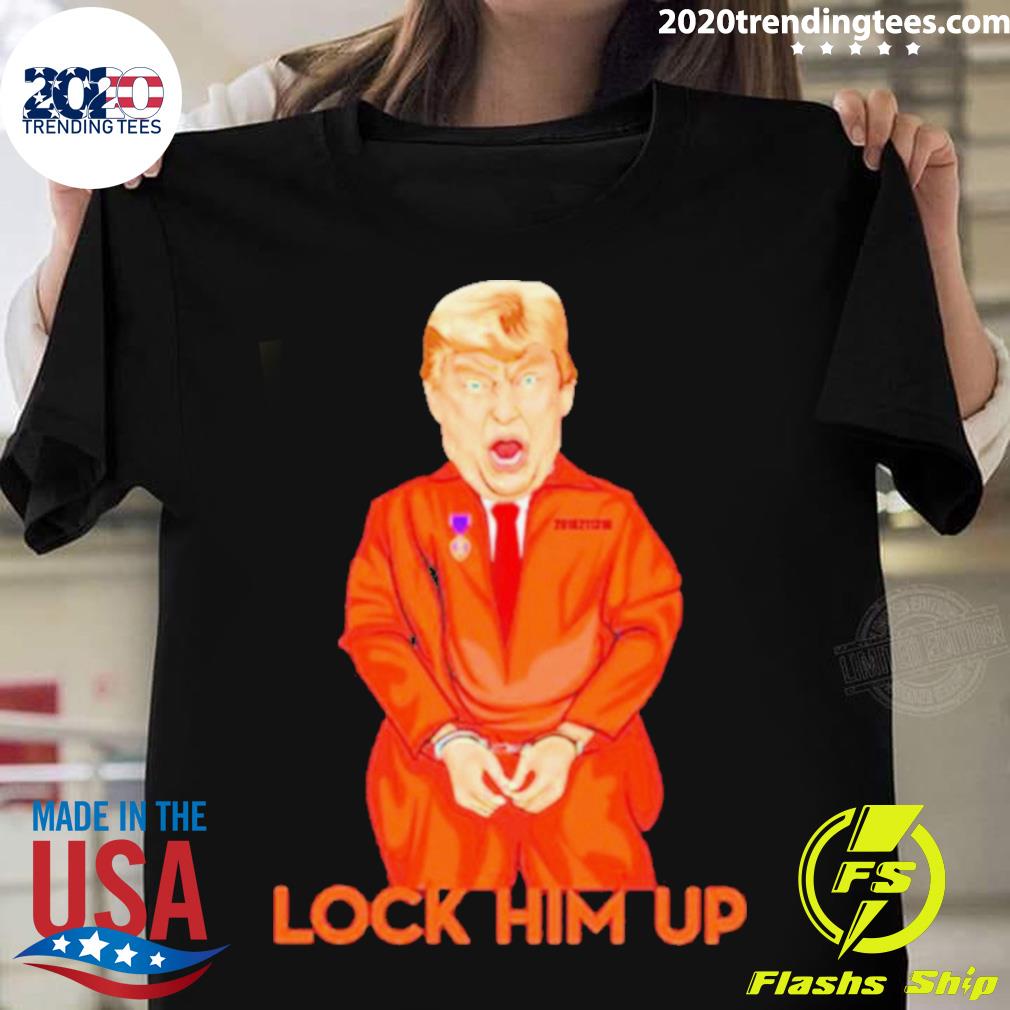 Official donald Trump Lock Him Up Orange T-shirt