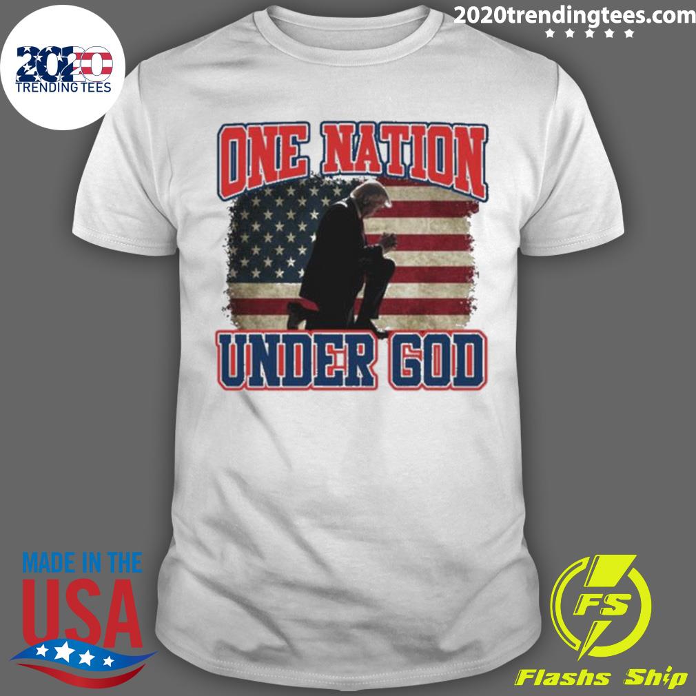 Official donald Trump One Nation Under God Us Flag T-shirt