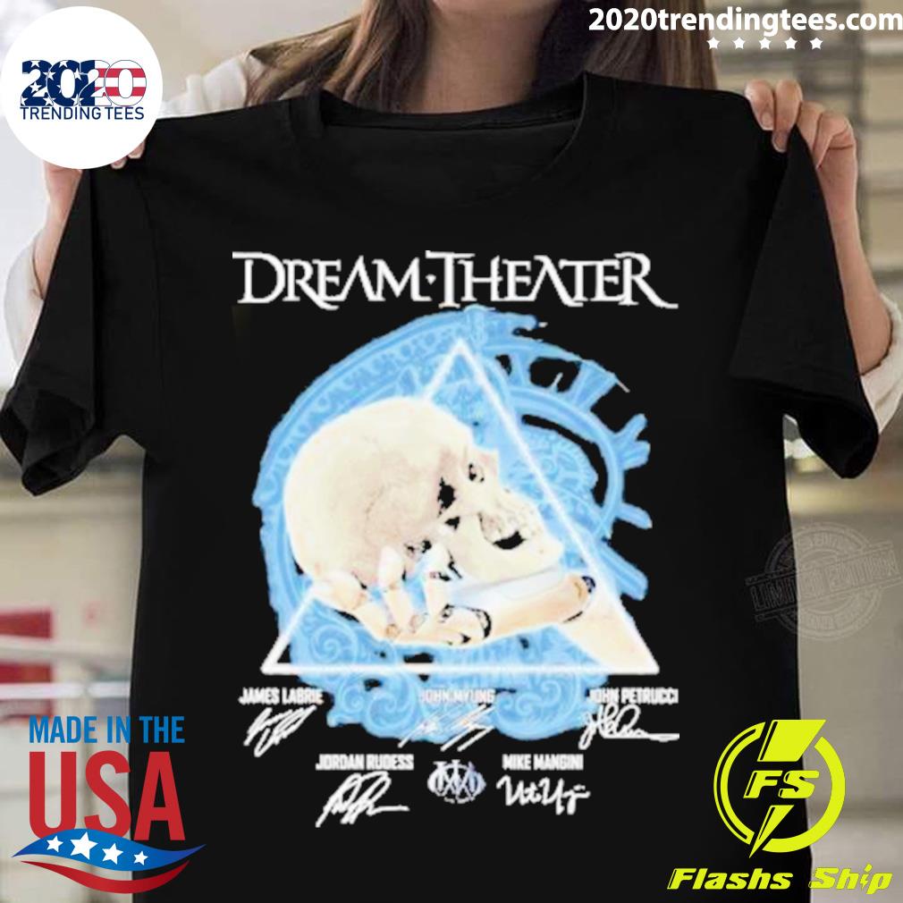Official dream Labrie Myung Petrucci Rudess And Mangini Theater Signatures T-shirt