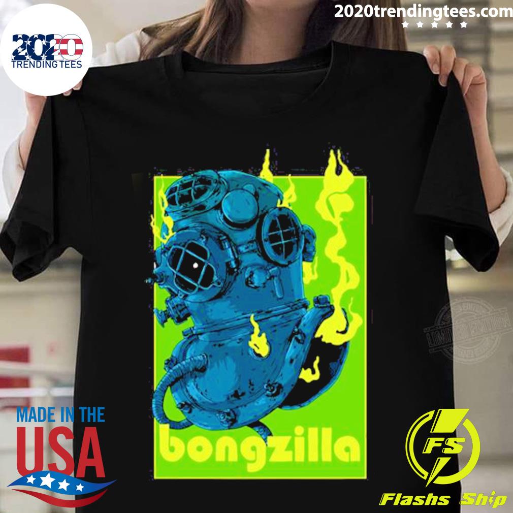 Official green Art Bongzilla Band T-shirt
