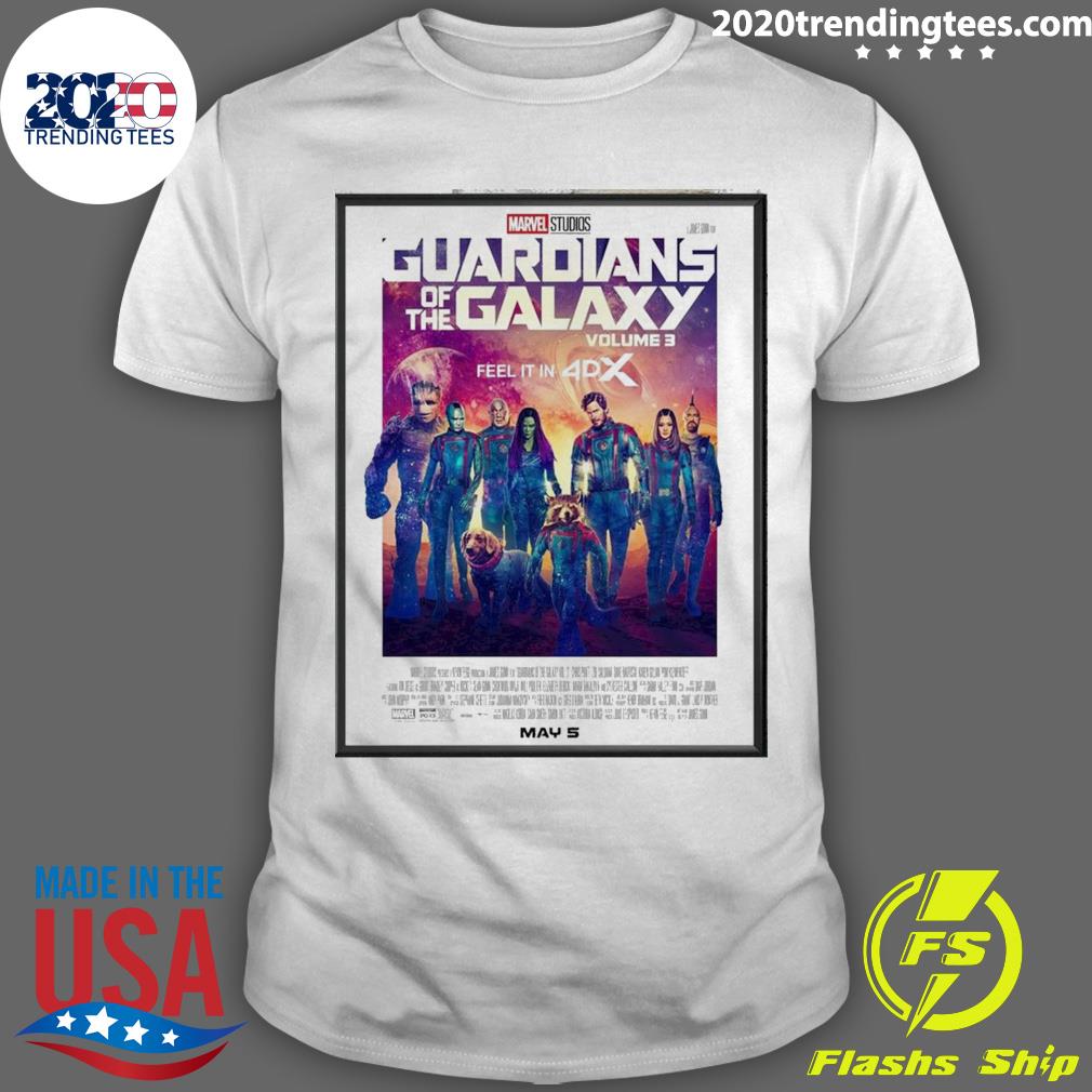 Official guardians Of The Galaxy Vol 3 Movie Poster 4k T-shirt