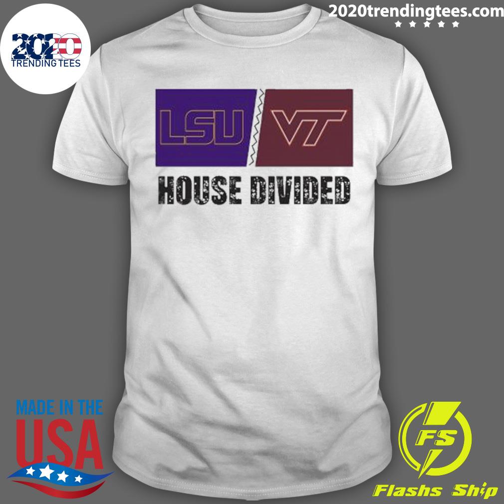 Official lsu Tigers Vs Virginia Tech Hokies House Divided 2023 T-shirt