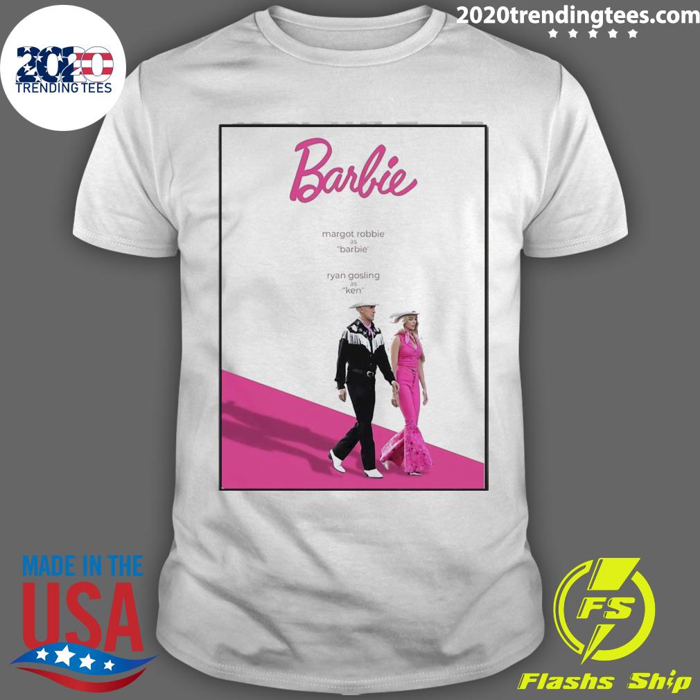 Official margot Robbie X Ryan Gosling Barbie Movie 2023 Poster T-shirt