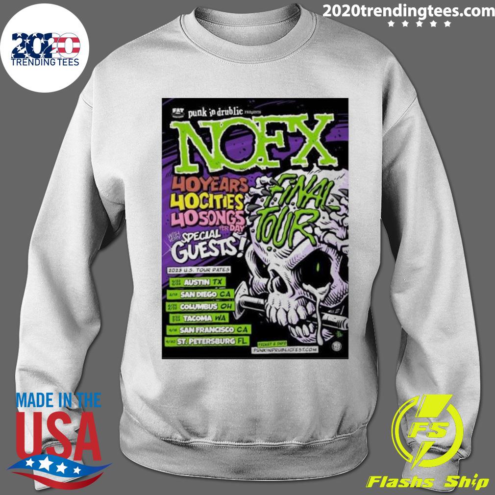 Official nofx 2023 Final Tour 40 Years 40 Cities 40 Songs T