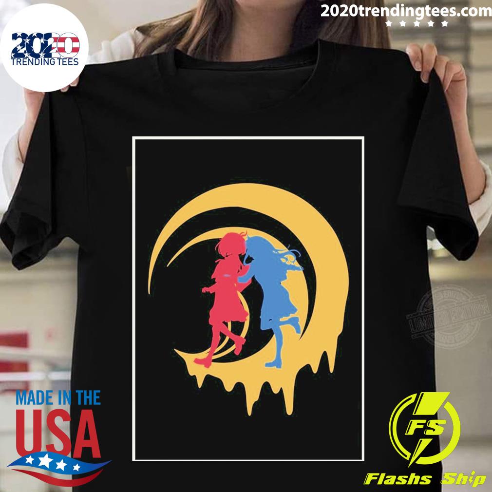 Official red And Blue Silhouette Of Chisato And Takina T-shirt
