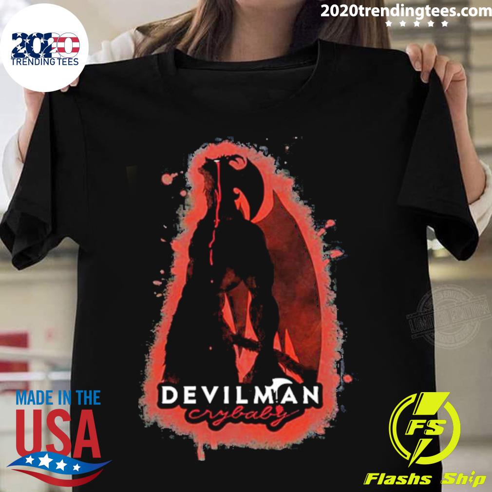 Official red Blood Devilman Crybaby T-shirt