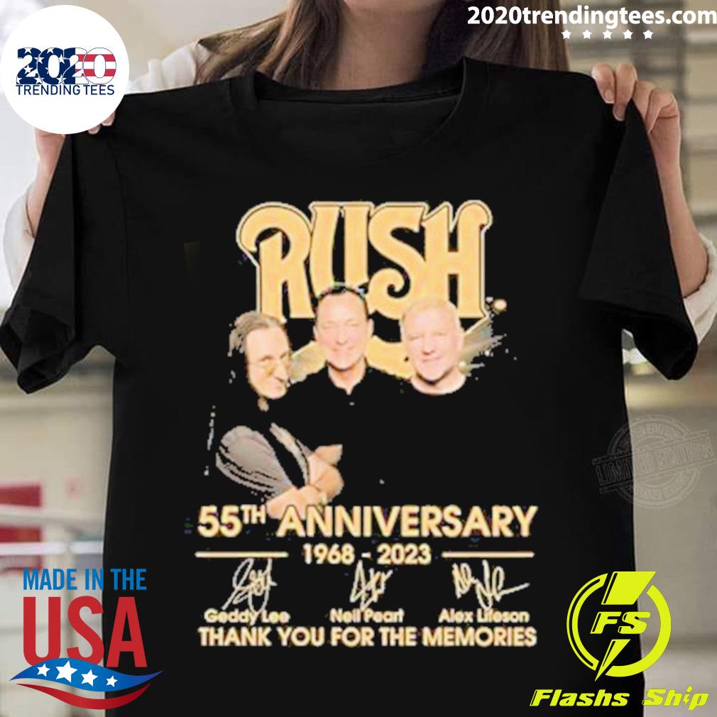 Official rush 55th Anniversary 1968-2023 Thank You For The Memories Signatures T-shirt