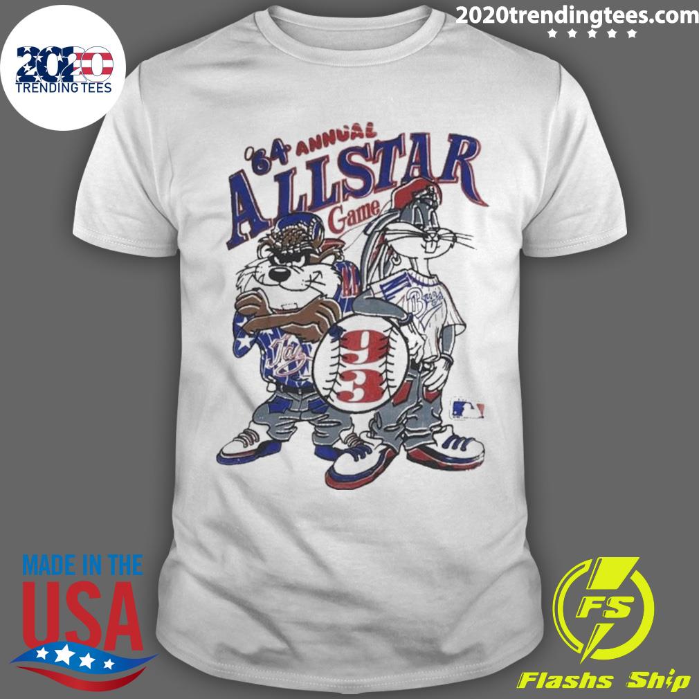 Official vintage 1993 Mlb All-star Game Baltimore Looney Tunes Taz Bugs Bunny Bootleg T-shirt