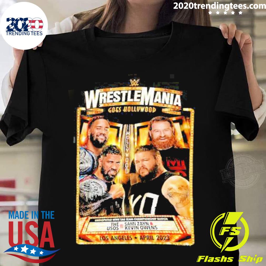 Official wwe Wrestlemania 39 The Usos Vs Sami Zayn & Kevin Owens T-shirt