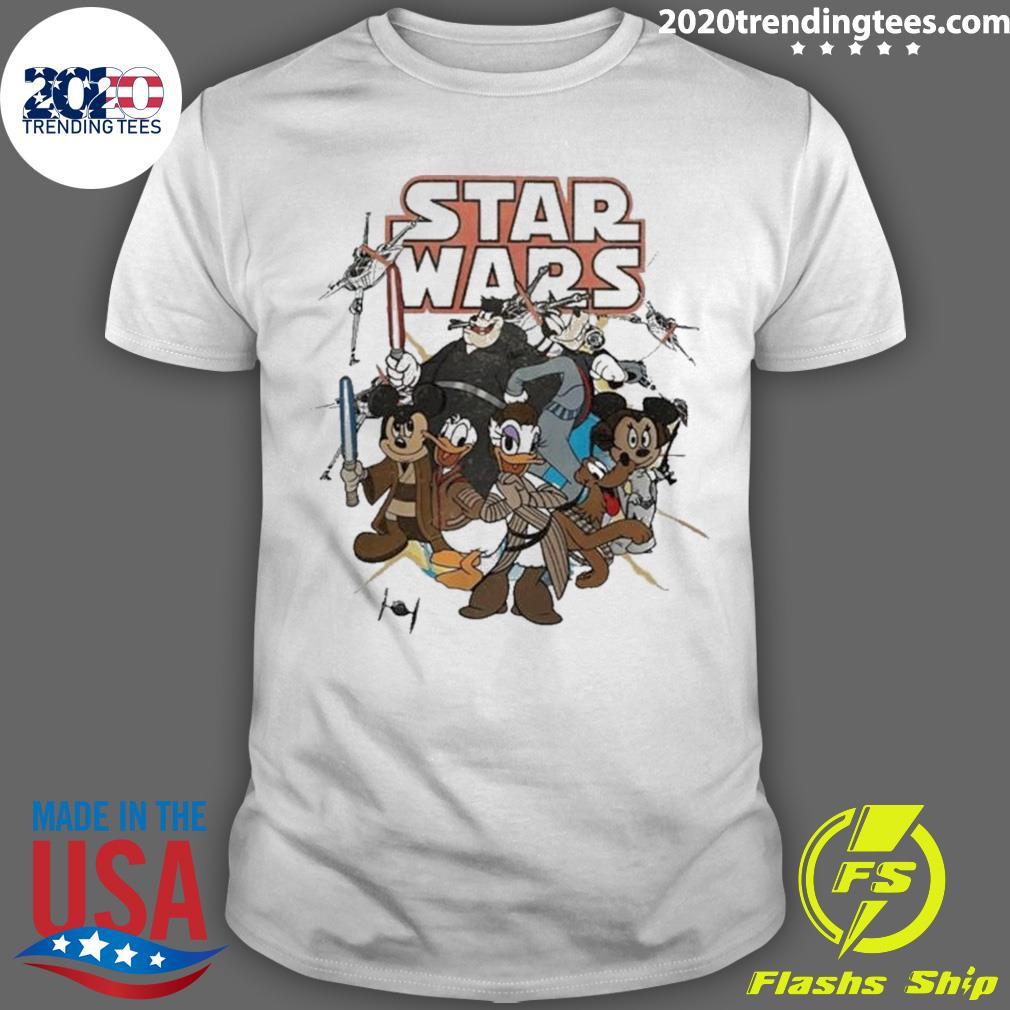 Vintage Disney Star War Mickey And Friends T-shirt