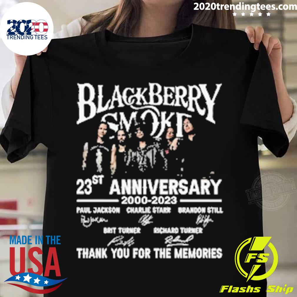 Official blackberry smoke 23th anniversary 2000-2023 signature thank you for the memories T-shirt