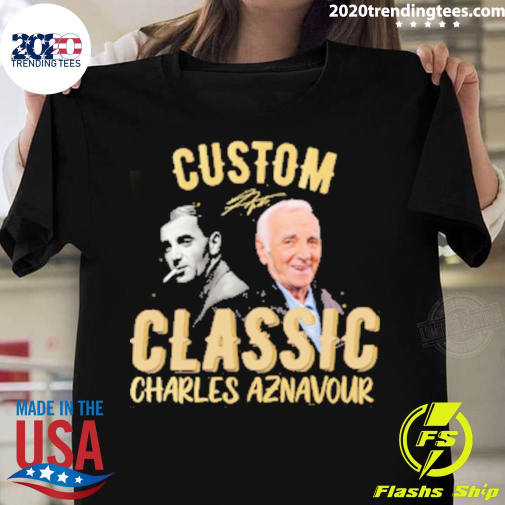 Official custom signature classic charles aznavour T-shirt