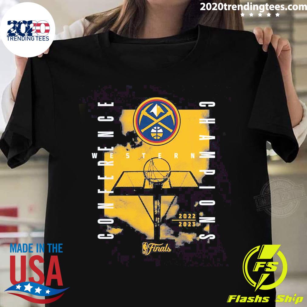 Official denver Nuggets Fanatics Branded 2023 Western Conference Champions Free Throw Courtside T-shirt