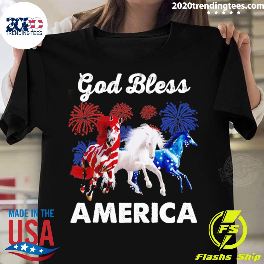 Official god bless america horse T-shirt