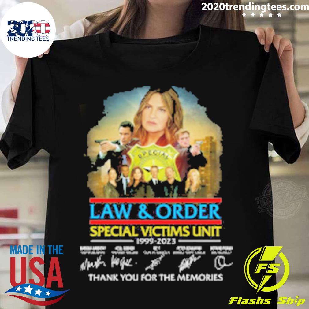 Official law & Order Special Victims Unit 1999-2023 Signature Thank You For The Memories T-shirt