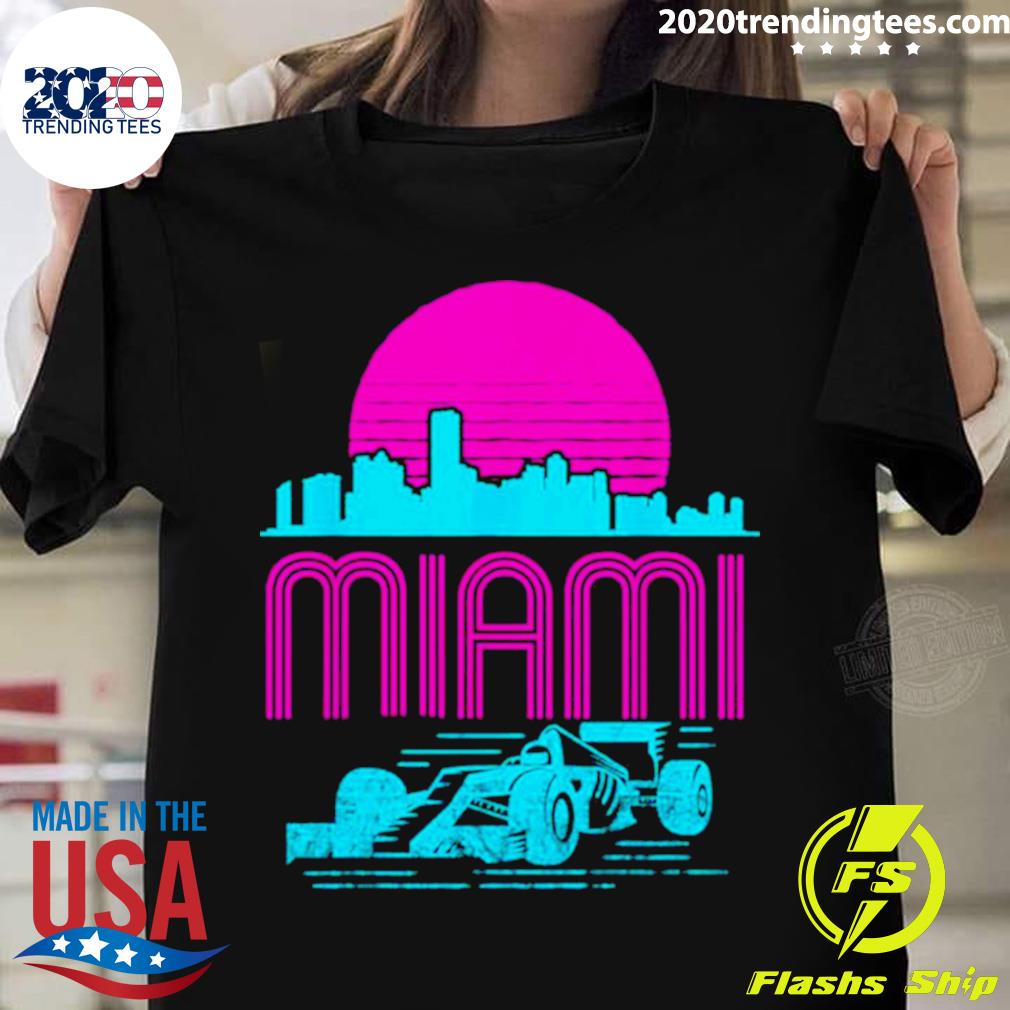 Official racing car formula one miami grand prix f1 vintage art T-shirt