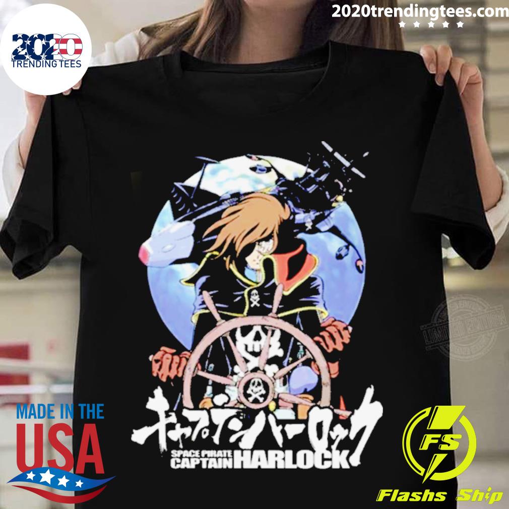 Official riding a ship space pirate captain harlock T-shirt