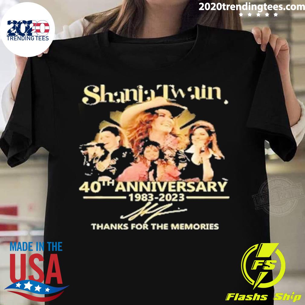 Official shania Twain 40th Anniversary 1983-2023 Signature Thank You For The Memories T-shirt