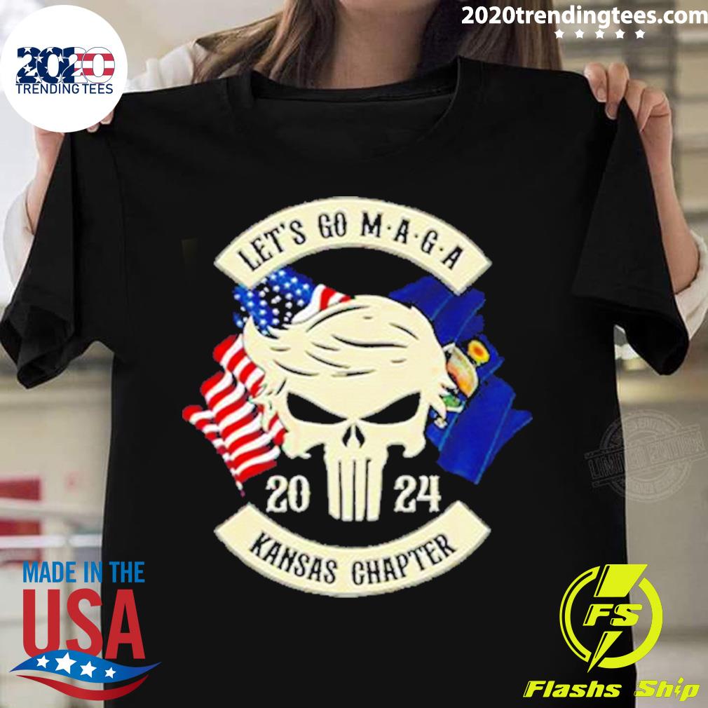 Official trump Skull Let’s Go Maga 2023 Kansas Chapter T-shirt