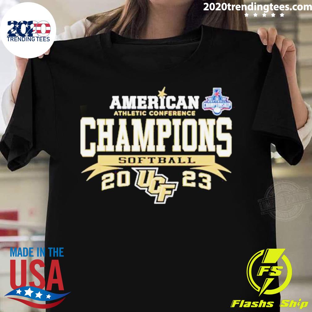 Official ucf knights 2023 aac softball conference tournament champions locker room T-shirt