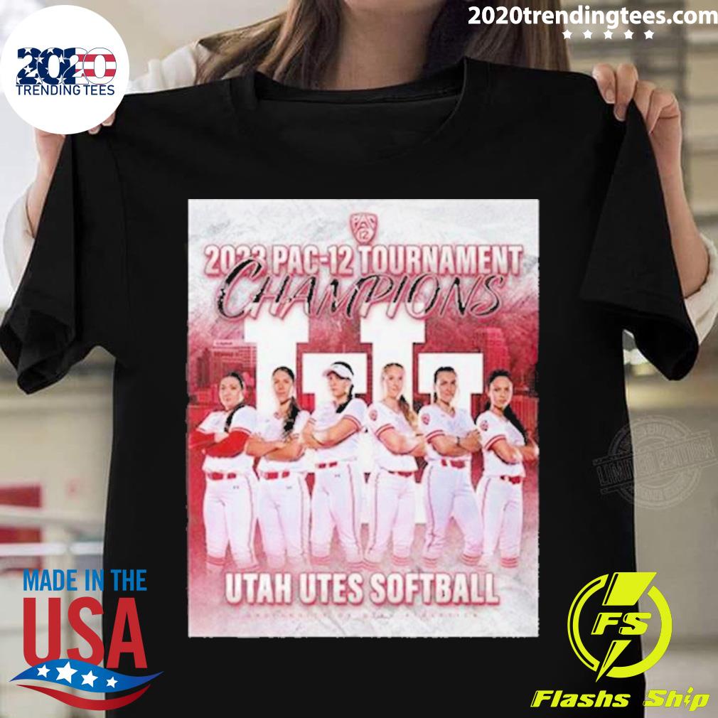 Official university of utah athletics pac 12 softball tournament champions 2023 T-shirt