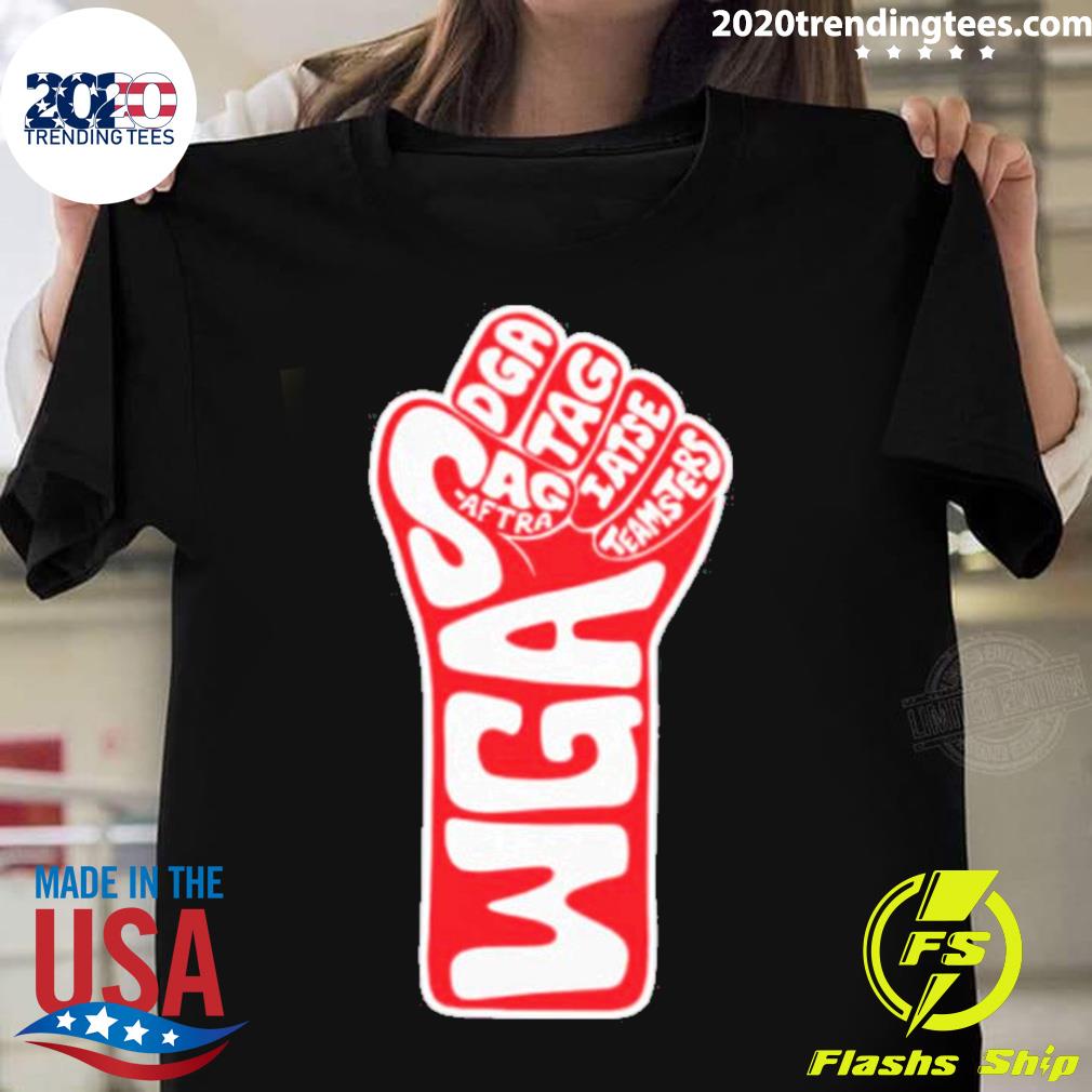 Official wga Strike Shirts Store Fist Of Solidarity T-shirt