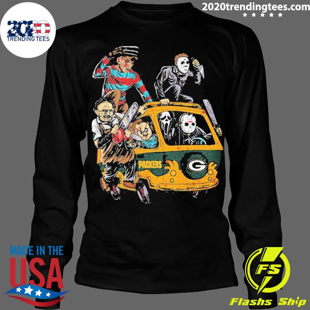 Green Bay Packers Shirt Horror Movie Characters Halloween Hoodie