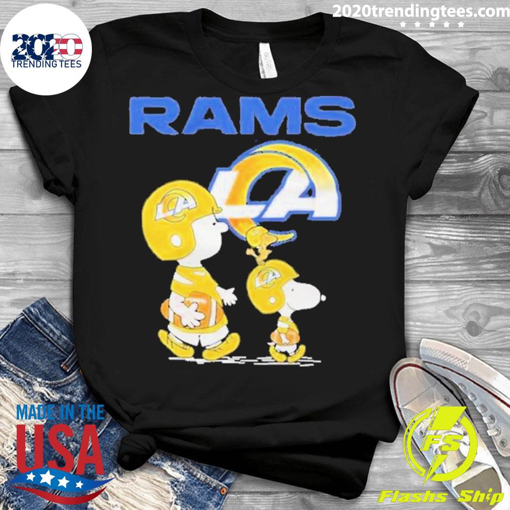 Official Los angeles rams Peanuts Snoopy Charlie brown and Woodstock T-shirt,  hoodie, tank top, sweater and long sleeve t-shirt