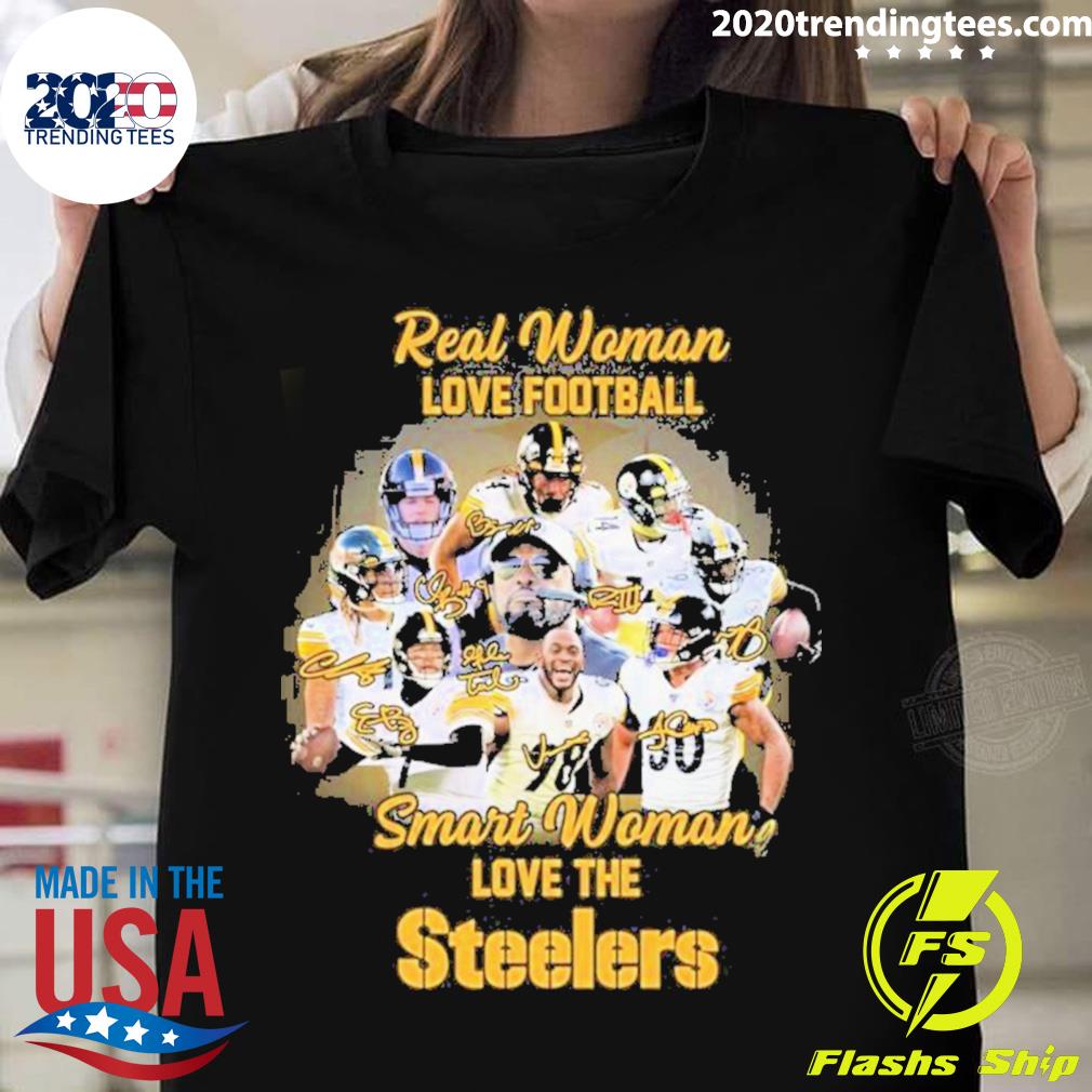 Real Women Love Football Smart Women Love The Steelers 2023 Signatures Shirt,  hoodie, sweater, long sleeve and tank top