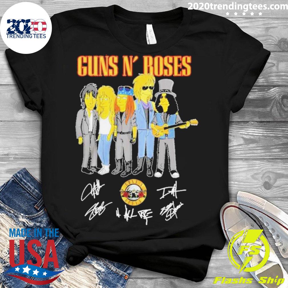 Official simpsons Rock Band Guns N' Roses Signature T-shirt