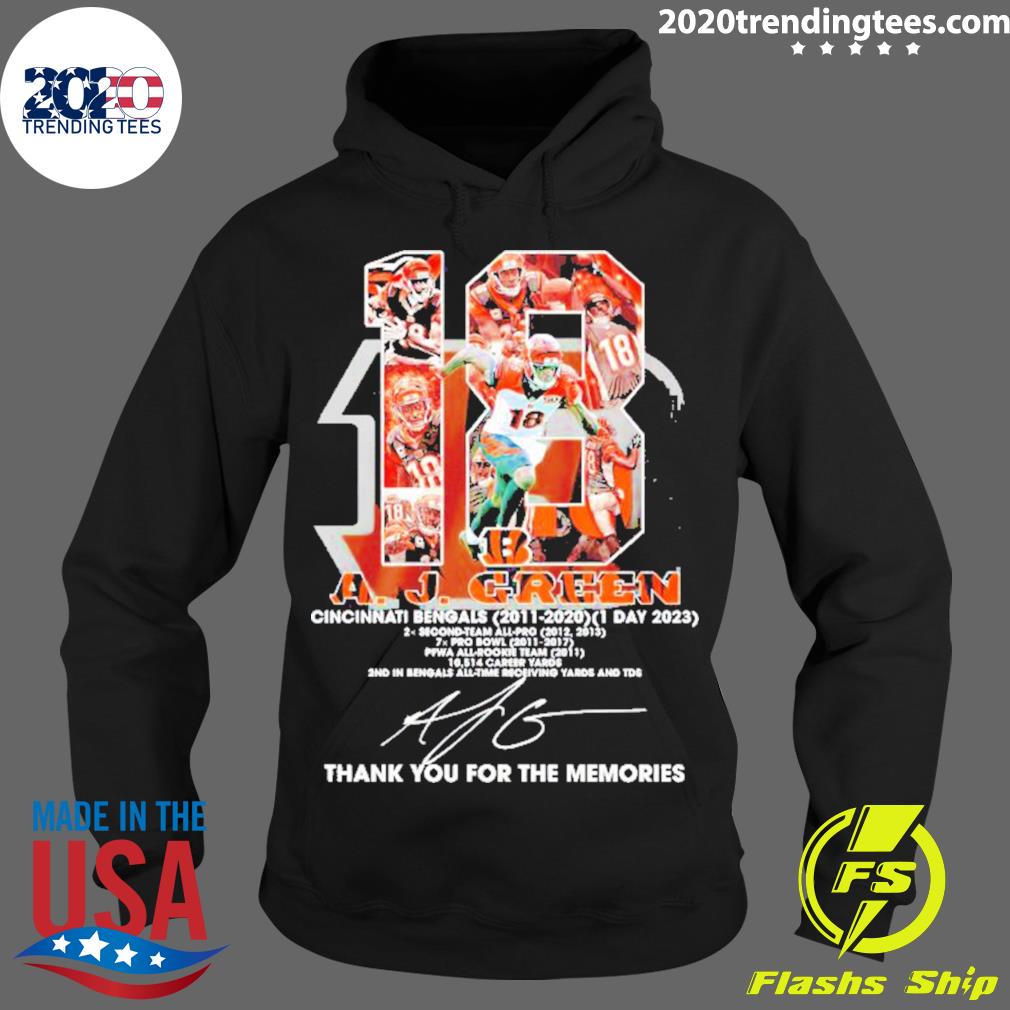 A. J. Green Cincinnati Bengals 2011 – 2020 Thank You For The Memories  Signature shirt, hoodie, sweater, long sleeve and tank top